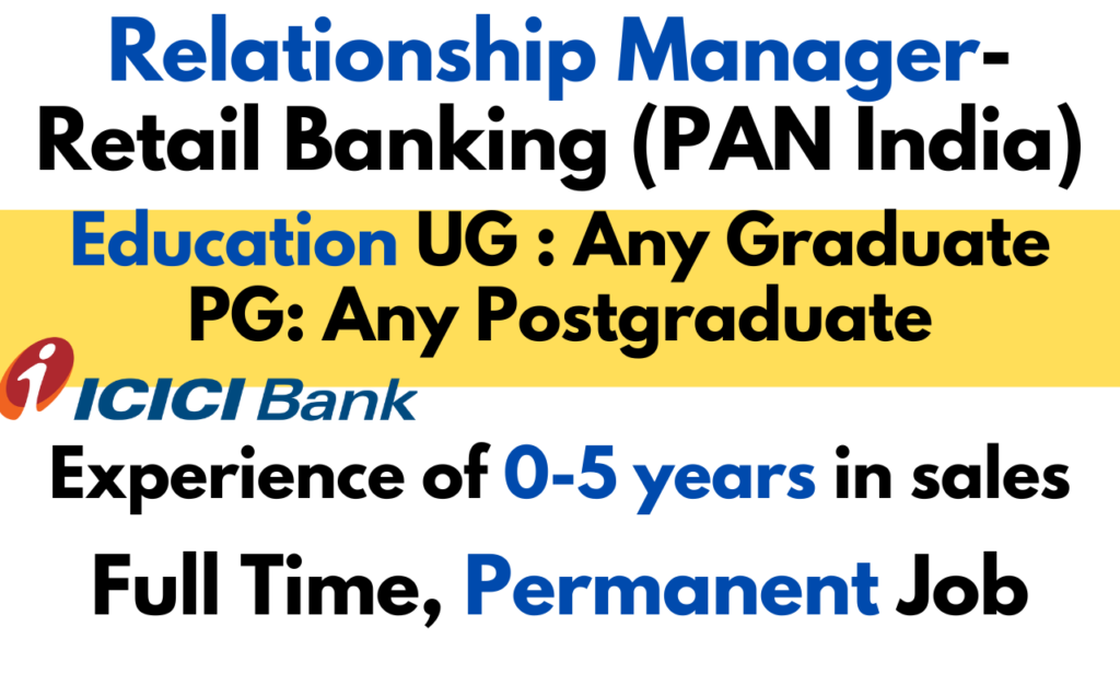 Relationship Manager Retail Banking Job Description