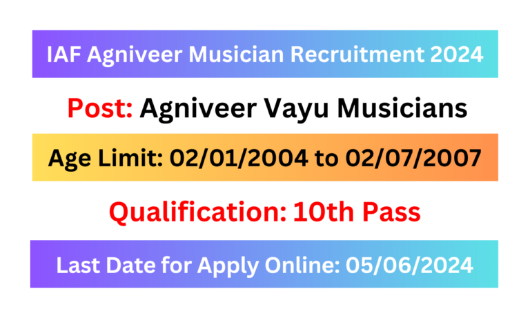 Indian Airforce Agniveer Musician Recruitment 2024